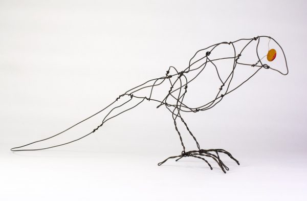 Wire crow sculpture by Ingrid K Brooker