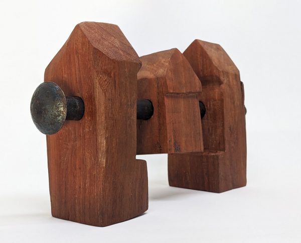 Carved red gum house sculpture