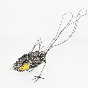 Wire bird sculpture by Ingrid K Brooker