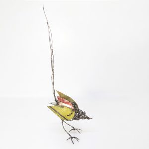 Wire bird sculpture by Ingrid K Brooker