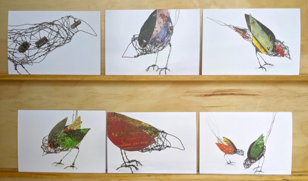 Greeting cards featuring bird sculptures by Ingrid K Brooker